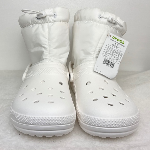 WHITE CROCS UNISEX NEO PUFF SNOW WINTER RAIN BOOTS MENS SZ 10 / WOMENS 12 - Picture 3 of 8